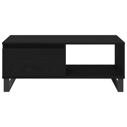 Tavolino da salotto con cassetto Rovere Nero 90 x 50 x 36,5 cm