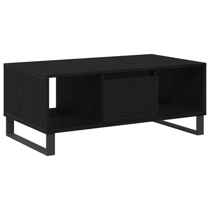 Tavolino da salotto con cassetto Rovere Nero 90 x 50 x 36.5 cm
