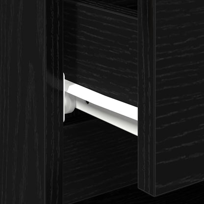 Armadio da Notte Rovere Nero 40 x 35 x 50 cm Legno multistrato | homemem39