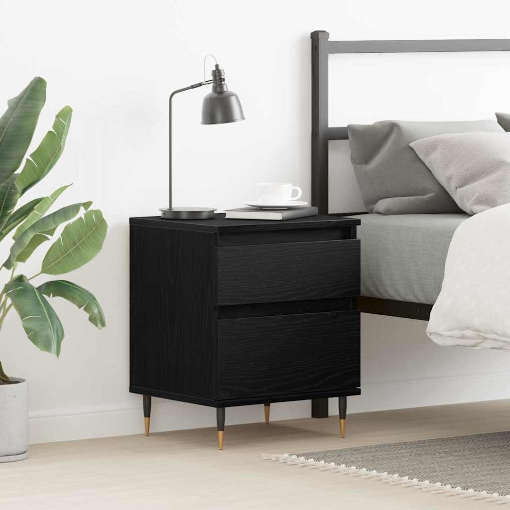 Armadio da Notte Rovere Nero 40 x 35 x 50 cm Legno multistrato | homemem39