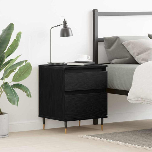 Armadio da Notte Rovere Nero 40 x 35 x 50 cm Legno multistrato | homemem39