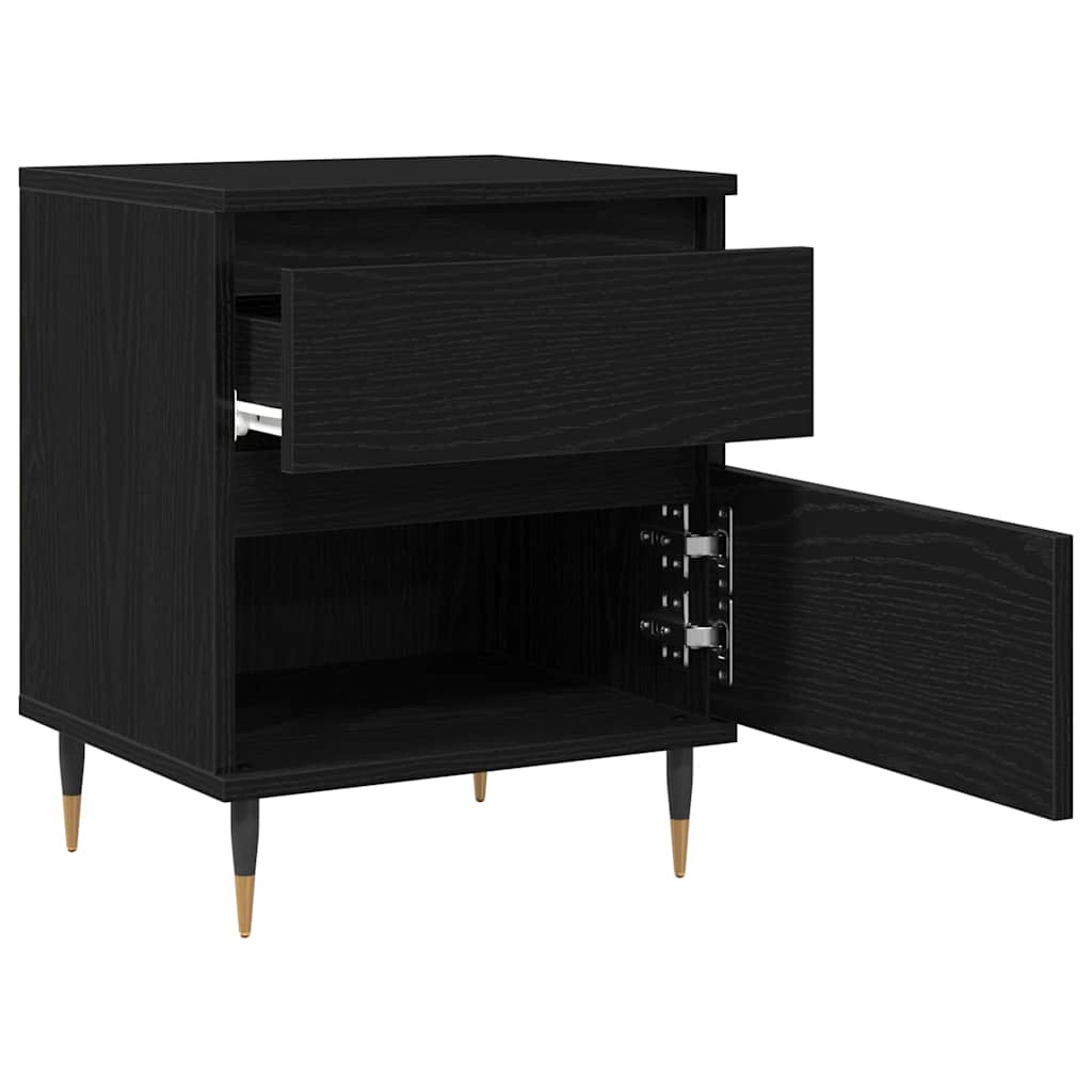 Armadio da Notte Rovere Nero 40 x 35 x 50 cm Legno multistrato