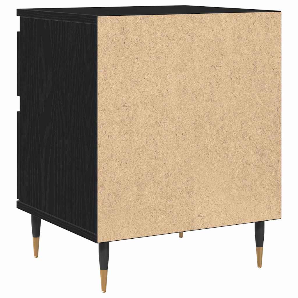 Armadio da Notte Rovere Nero 40 x 35 x 50 cm Legno multistrato | homemem39