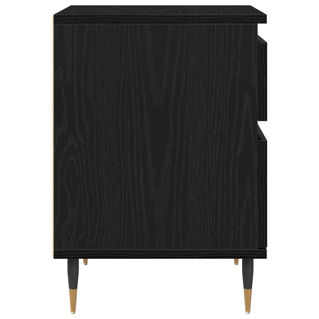 Armadio da Notte Rovere Nero 40 x 35 x 50 cm Legno multistrato | homemem39