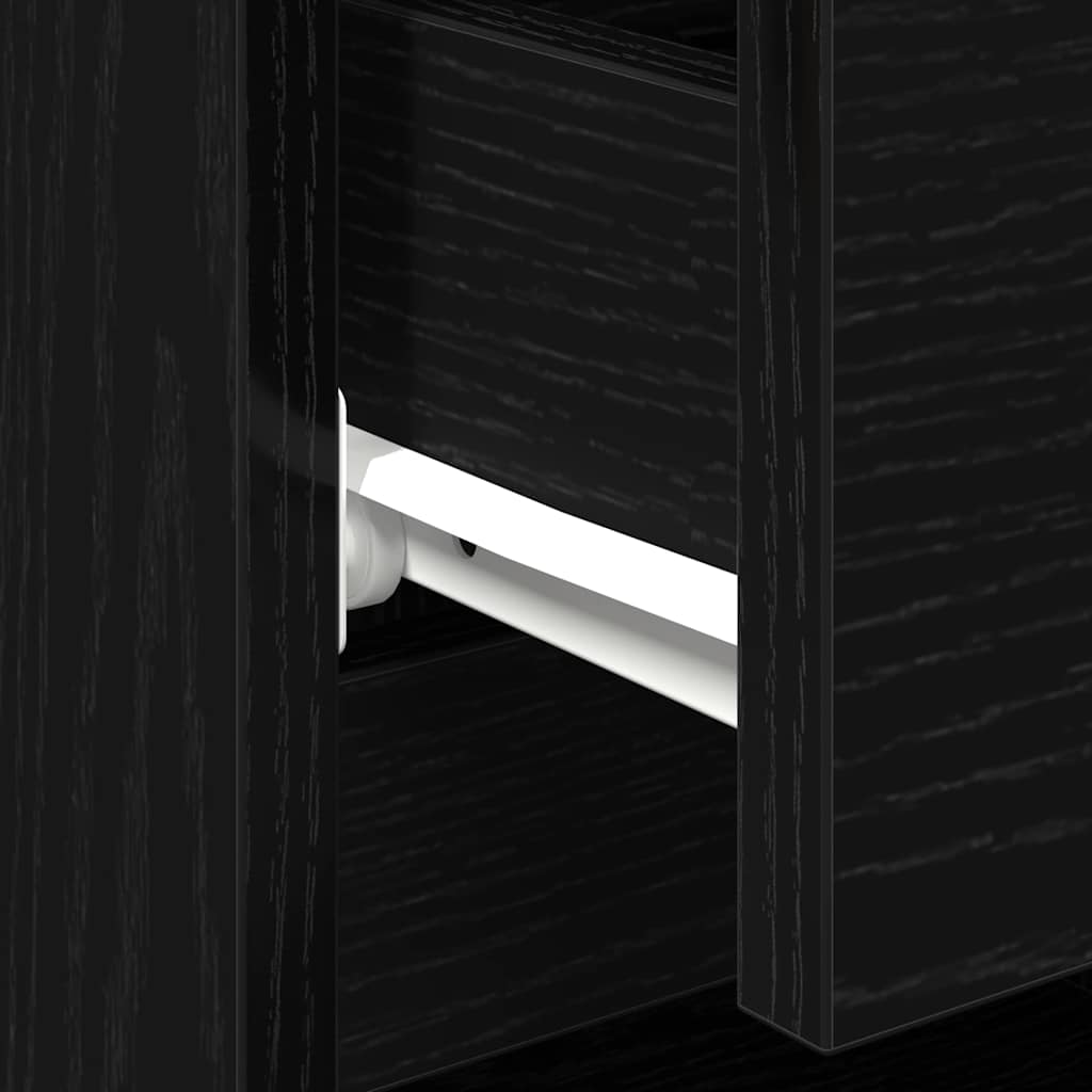 Armadio da Notte con cassetto 2 pcs Rovere Nero 40 x 35 x 50 cm