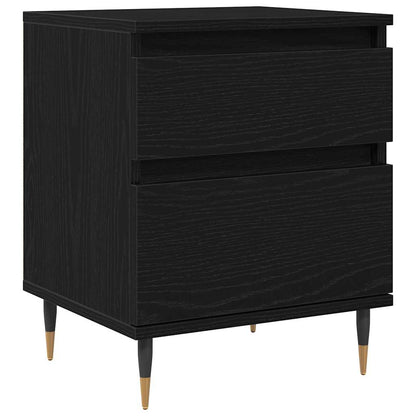 Armadio da Notte con cassetto 2 pcs Rovere Nero 40 x 35 x 50 cm | homemem39