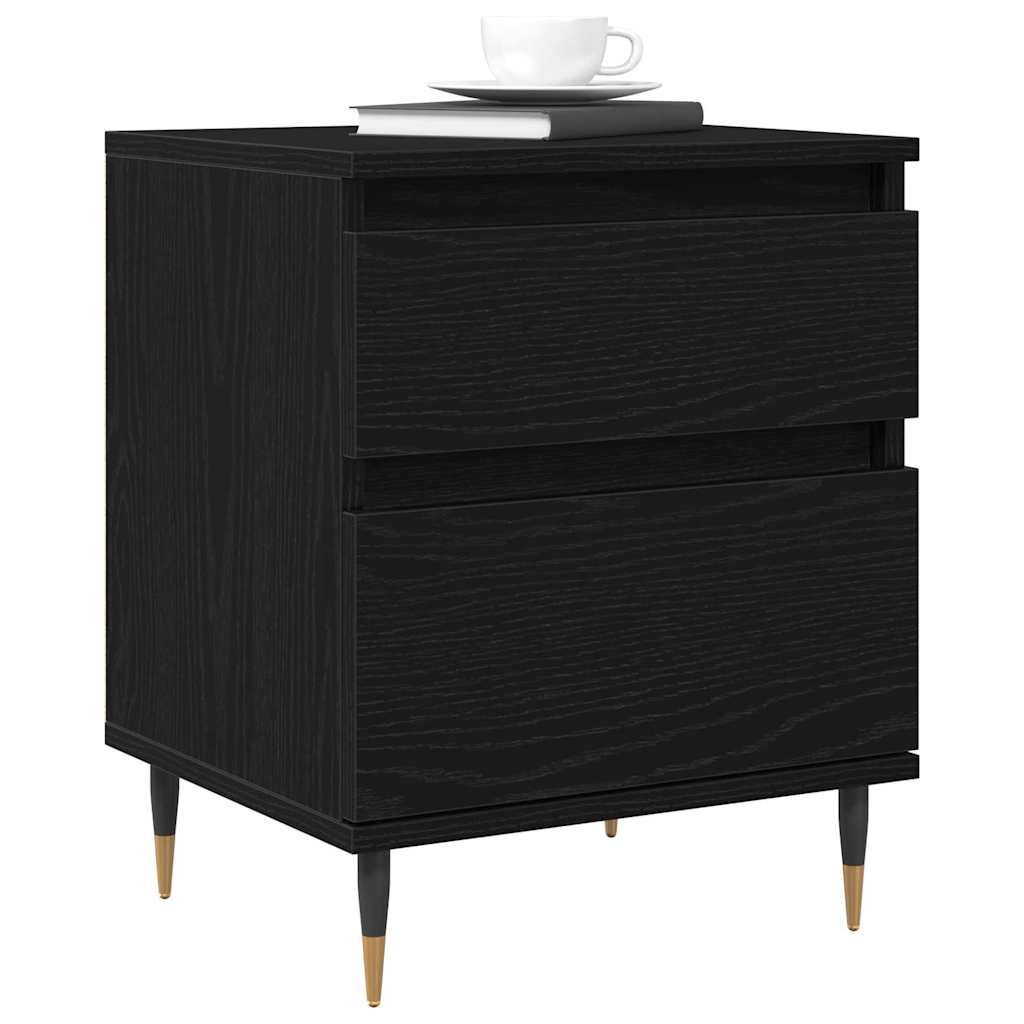 Armadio da Notte con cassetto 2 pcs Rovere Nero 40 x 35 x 50 cm