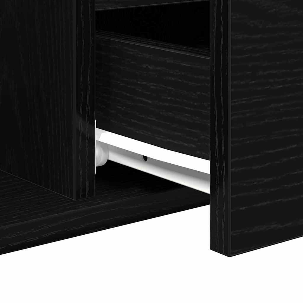 Tavolino da salotto con cassetto Rovere Nero 90 x 49 x 45 cm