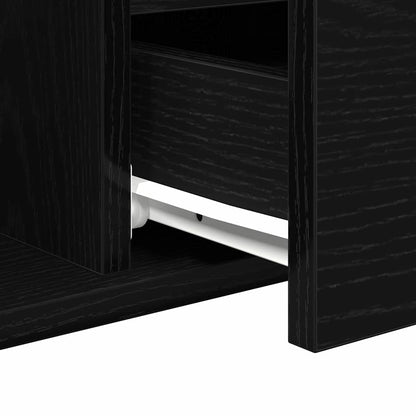 Tavolino da salotto con cassetto Rovere Nero 90 x 49 x 45 cm