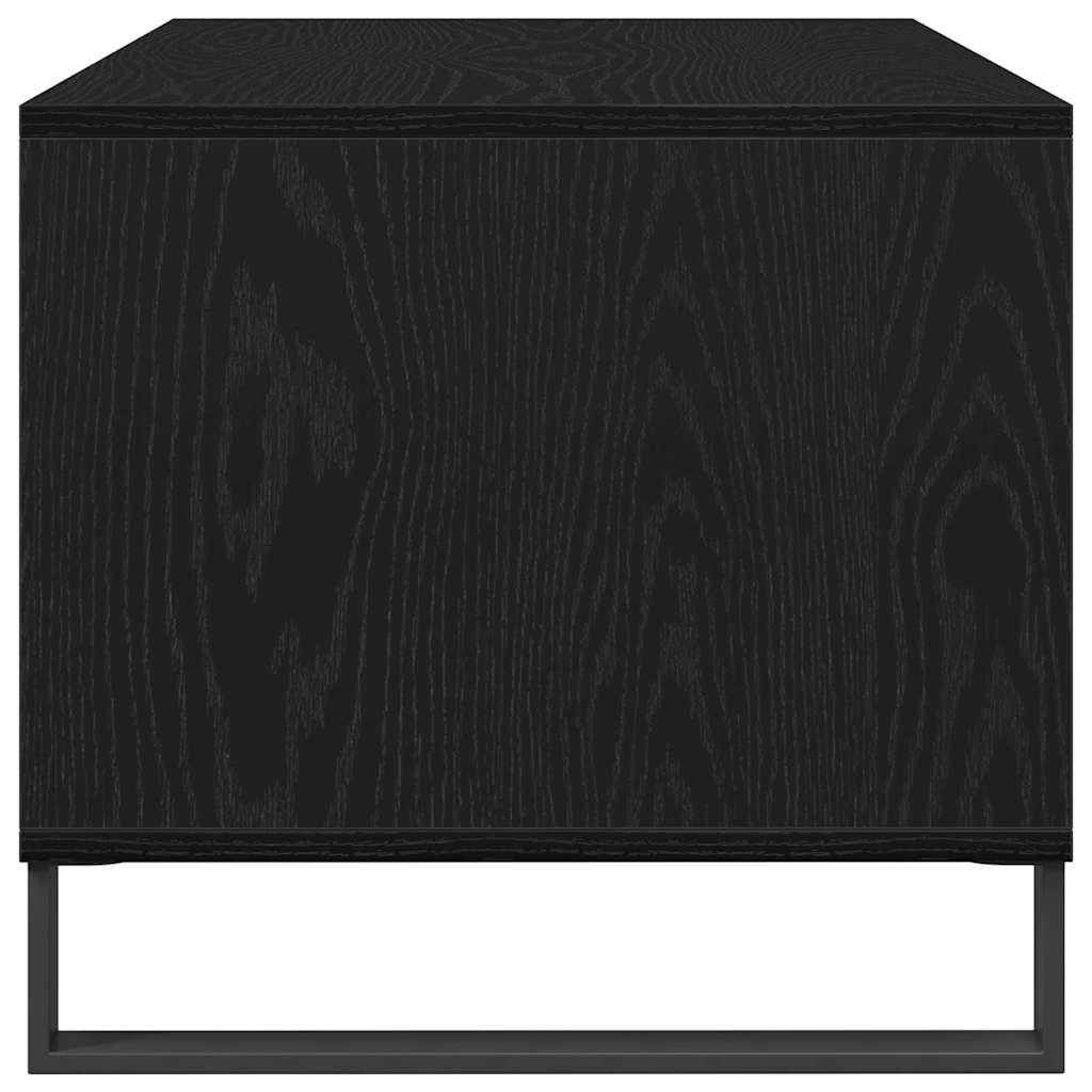 Tavolino da salotto con cassetto Rovere Nero 90 x 49 x 45 cm