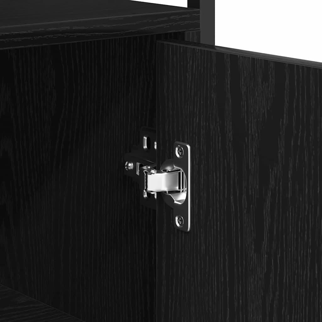 Credenza Rovere Nero 70 x 30 x 80 cm Legno multistrato