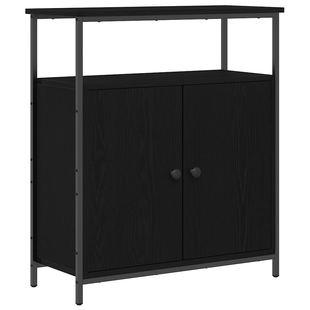 Credenza Rovere Nero 70 x 30 x 80 cm Legno multistrato