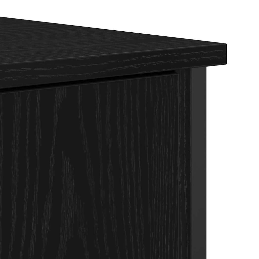 Credenza Rovere Nero 70 x 30 x 80 cm Legno multistrato