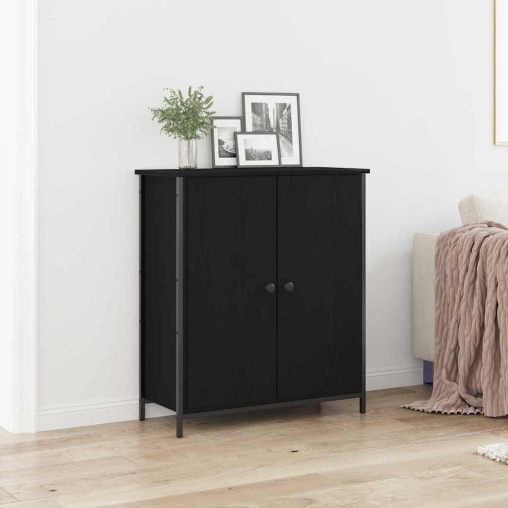 Credenza Rovere Nero 70 x 30 x 80 cm Legno multistrato
