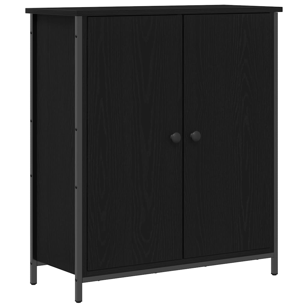 Credenza Rovere Nero 70 x 30 x 80 cm Legno multistrato