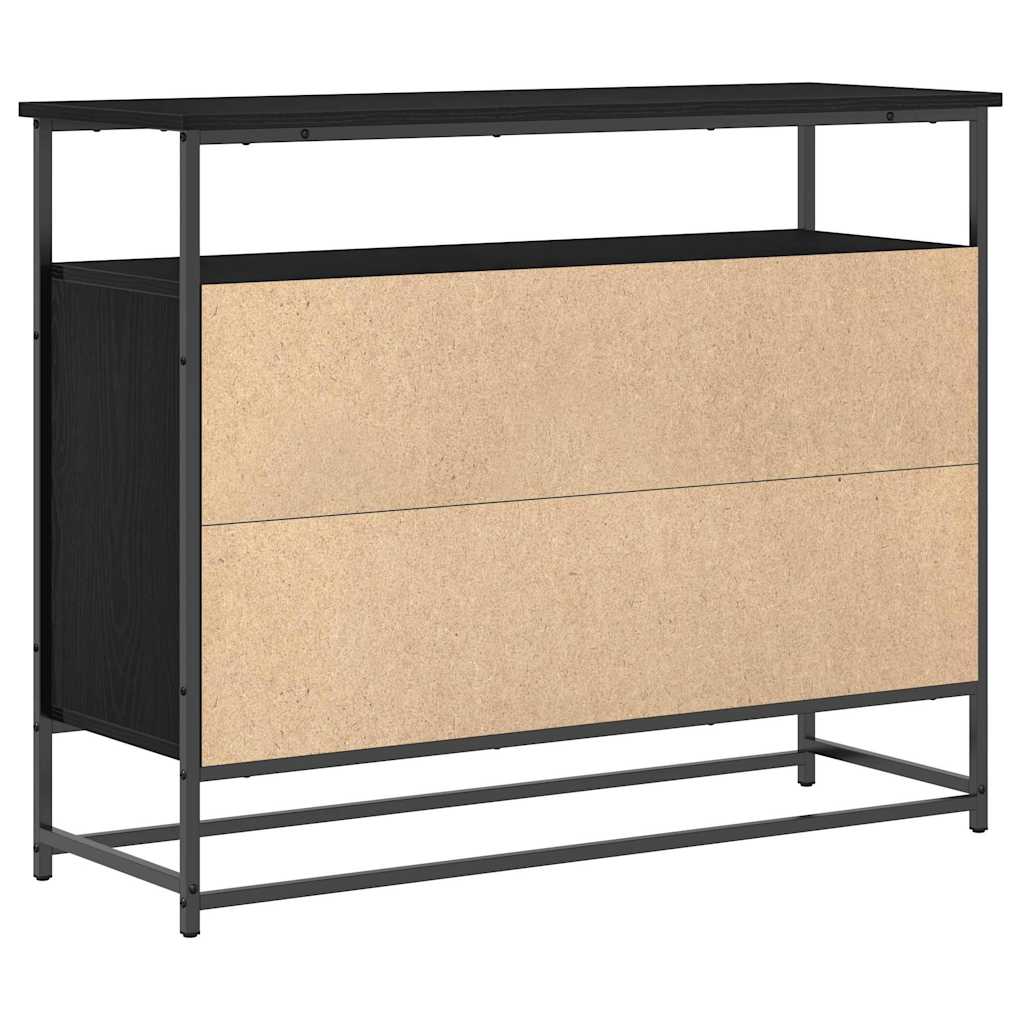 Credenza Rovere Nero 100 x 35 x 80 cm Legno multistrato