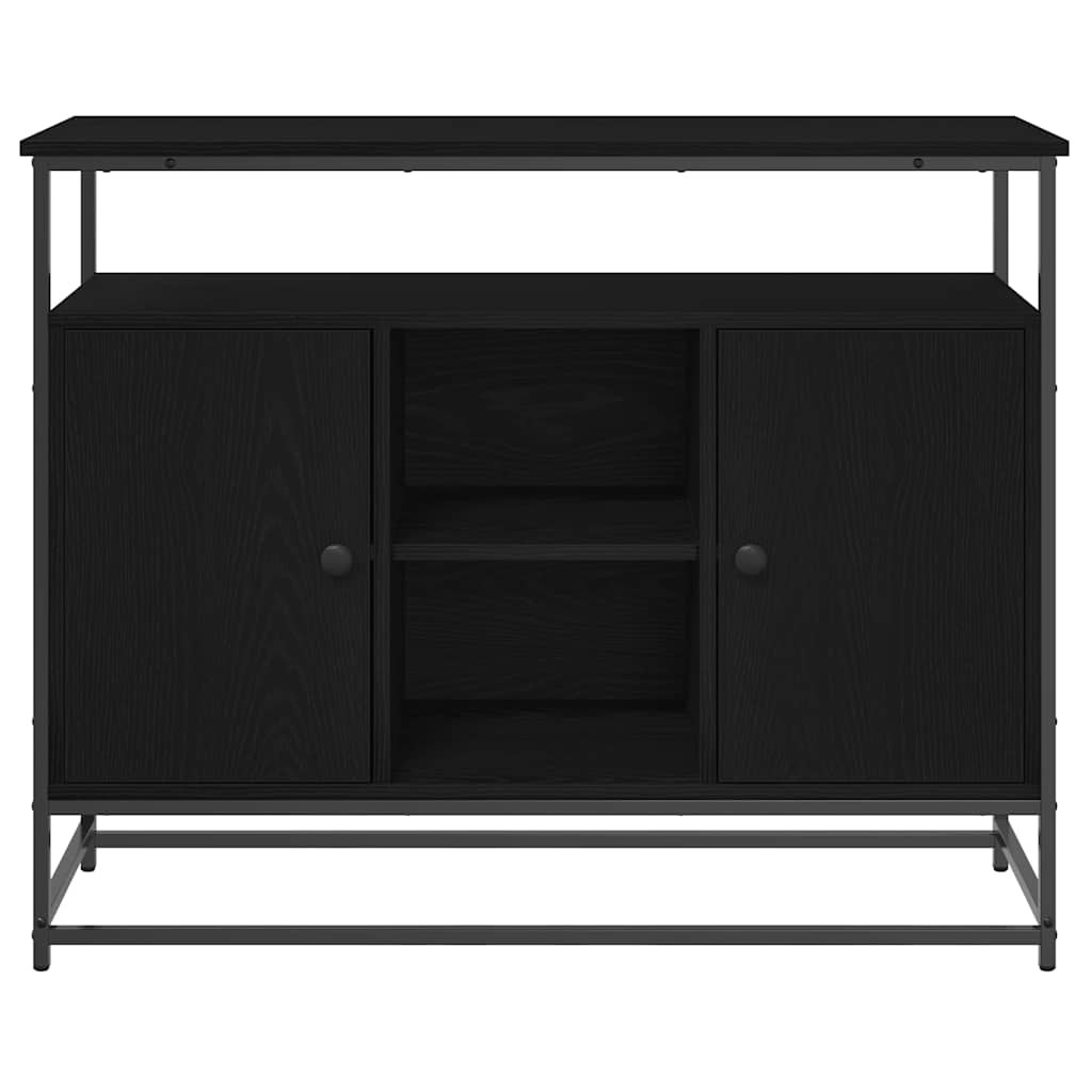 Credenza Rovere Nero 100 x 35 x 80 cm Legno multistrato