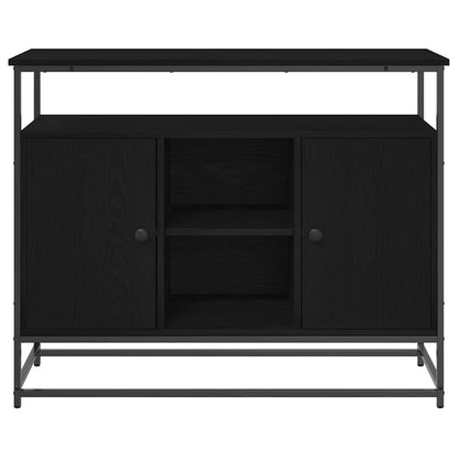 Credenza Rovere Nero 100 x 35 x 80 cm Legno multistrato