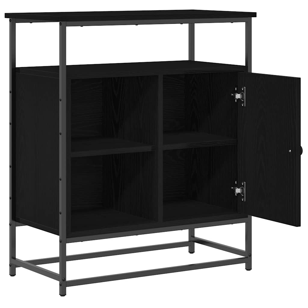 Credenza Rovere Nero 69 x 35 x 80 cm Legno multistrato