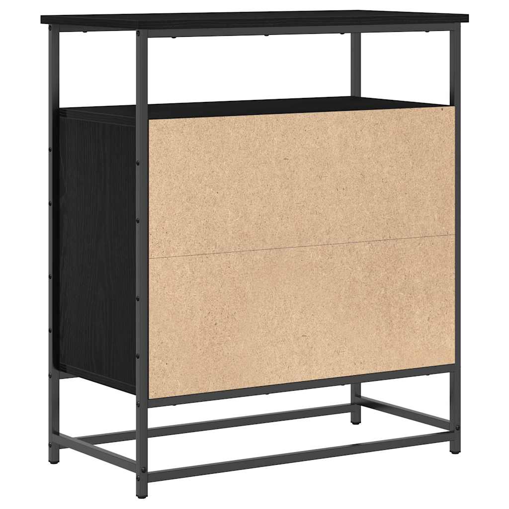 Credenza Rovere Nero 69 x 35 x 80 cm Legno multistrato
