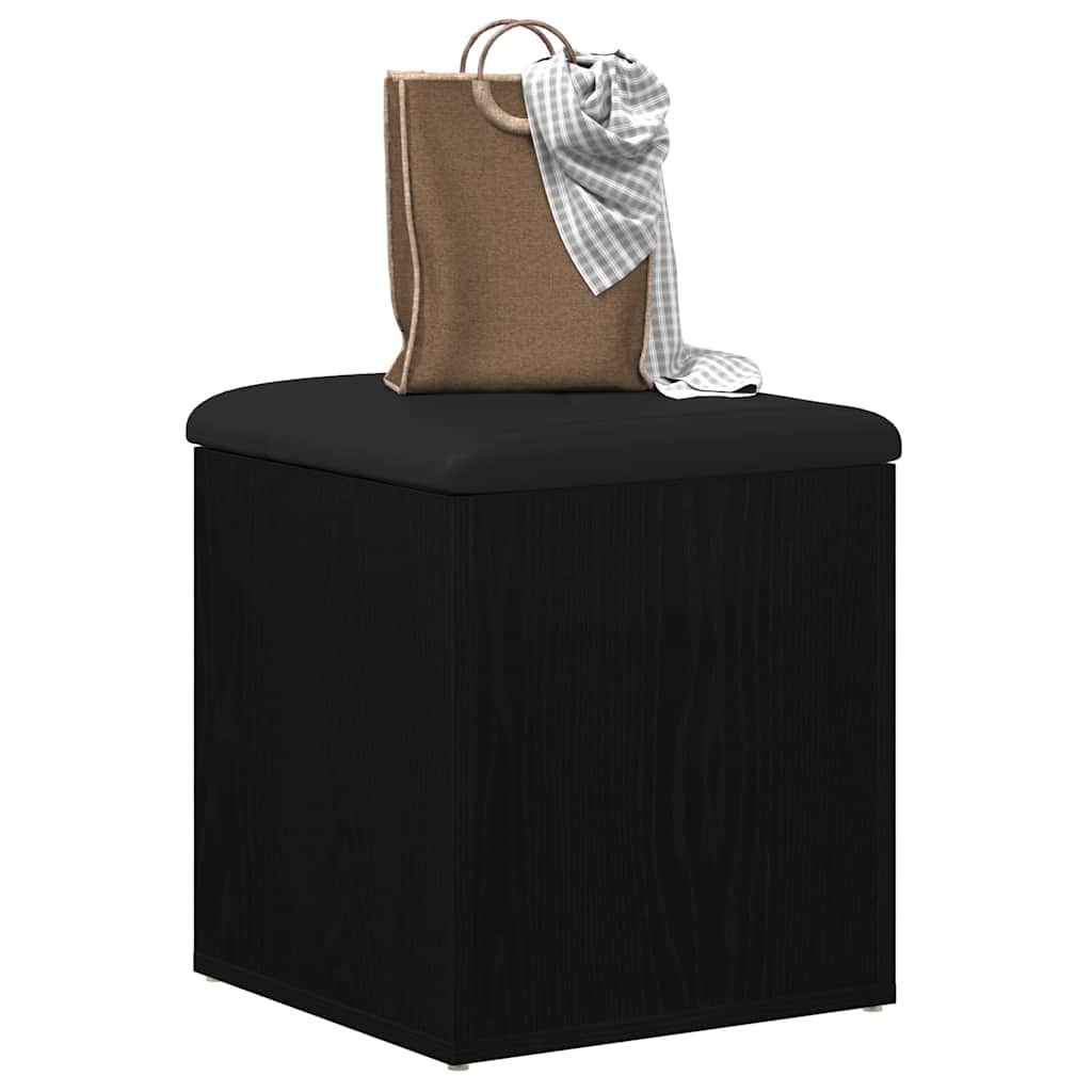 Panchina con contenitore Rovere Nero 42 x 42 x 45 cm | homemem39
