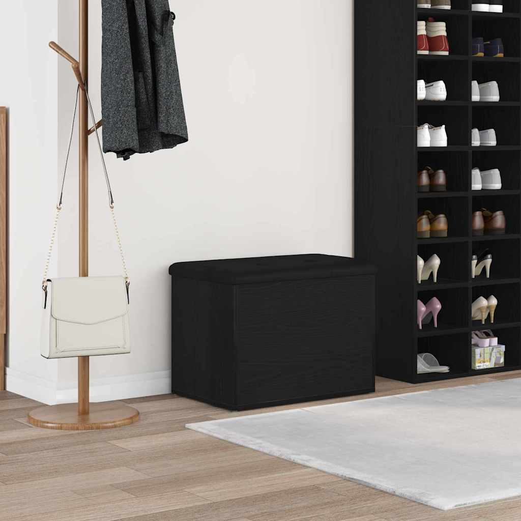 Panchina con contenitore Rovere nero 62 x 42 x 45 cm | homemem39
