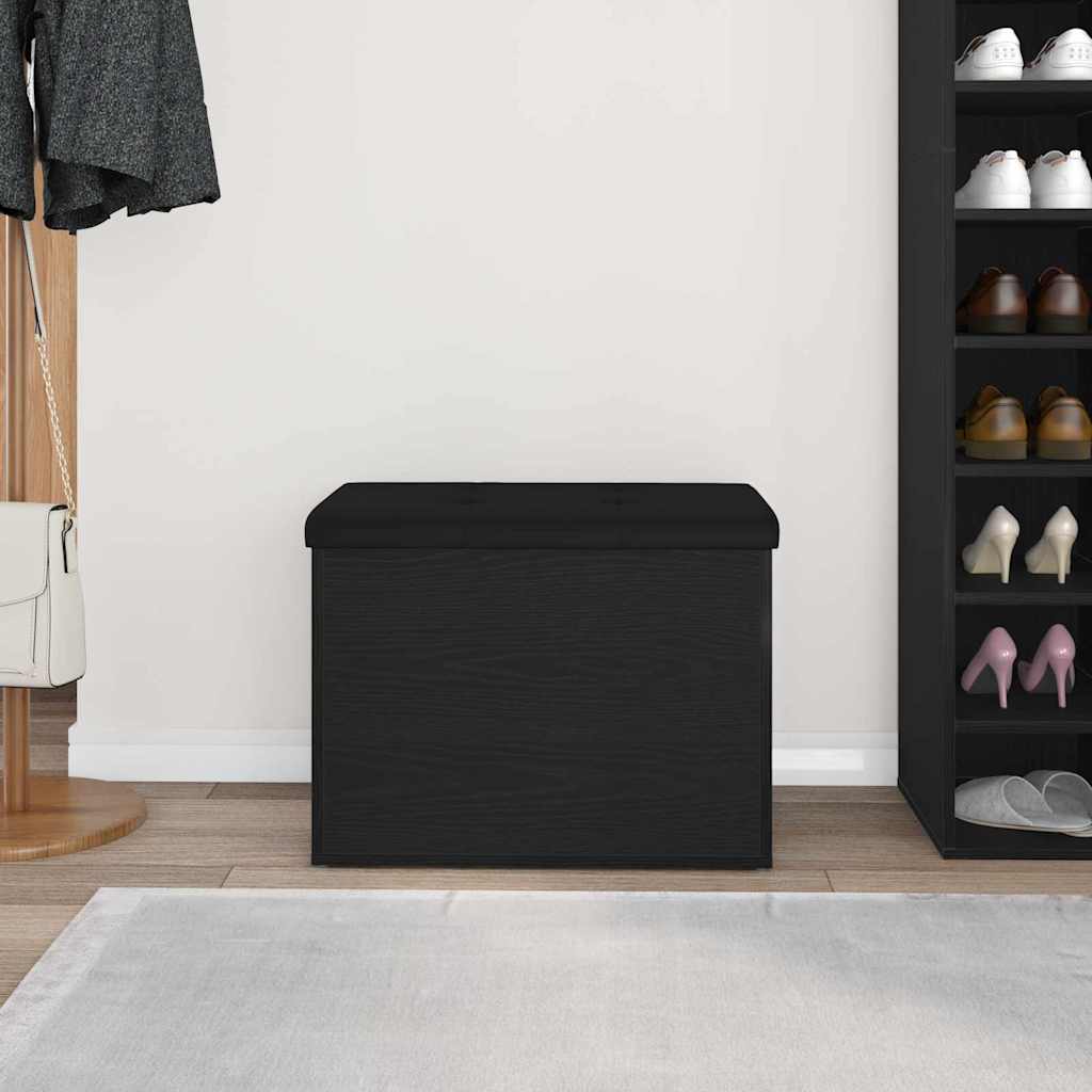 Panchina con contenitore Rovere nero 62 x 42 x 45 cm | homemem39