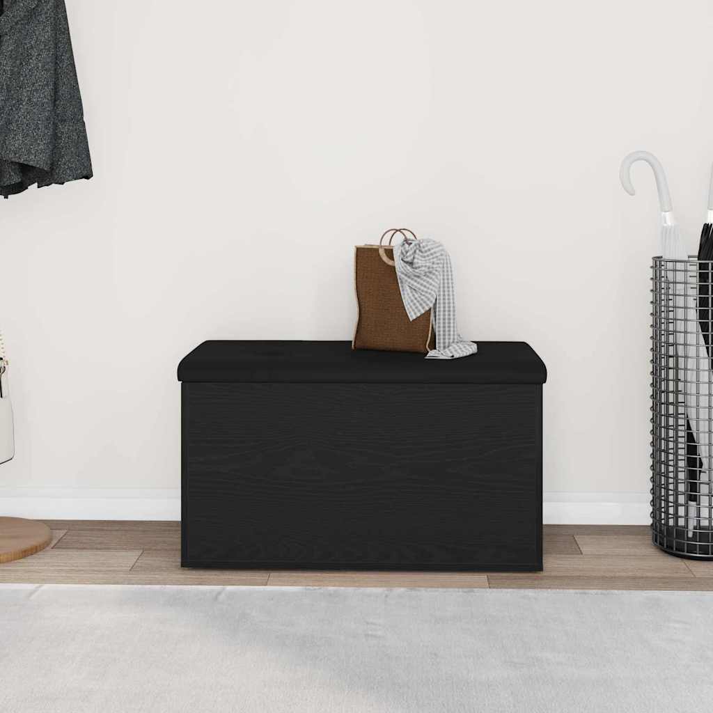 Panchina con contenitore Rovere Nero 82 x 42 x 45 cm | homemem39
