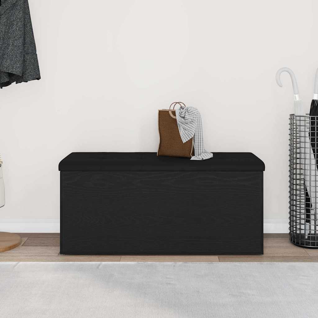 Panchina con contenitore Rovere nero 102 x 42 x 45 cm | homemem39