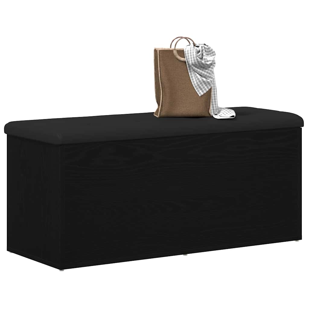 Panchina con contenitore Rovere nero 102 x 42 x 45 cm | homemem39