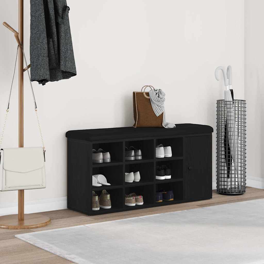 Panchina con contenitore Rovere Nero 102 x 32 x 50 cm | homemem39