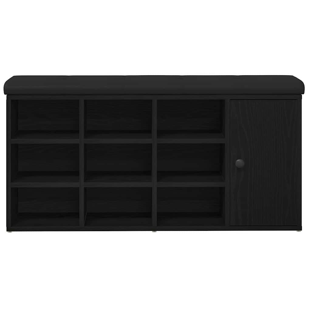 Panchina con contenitore Rovere Nero 102 x 32 x 50 cm | homemem39