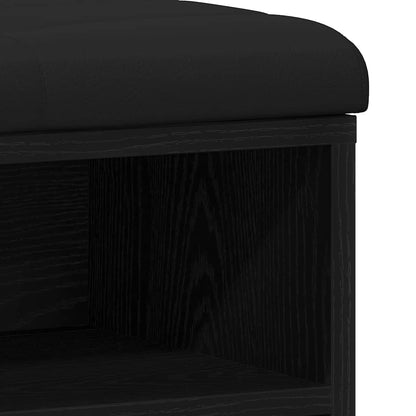 Panca per scarpe Nero 82 x 32 x 50 cm Legno multistrato | homemem39