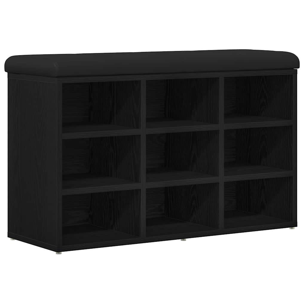 Panca per scarpe Nero 82 x 32 x 50 cm Legno multistrato | homemem39