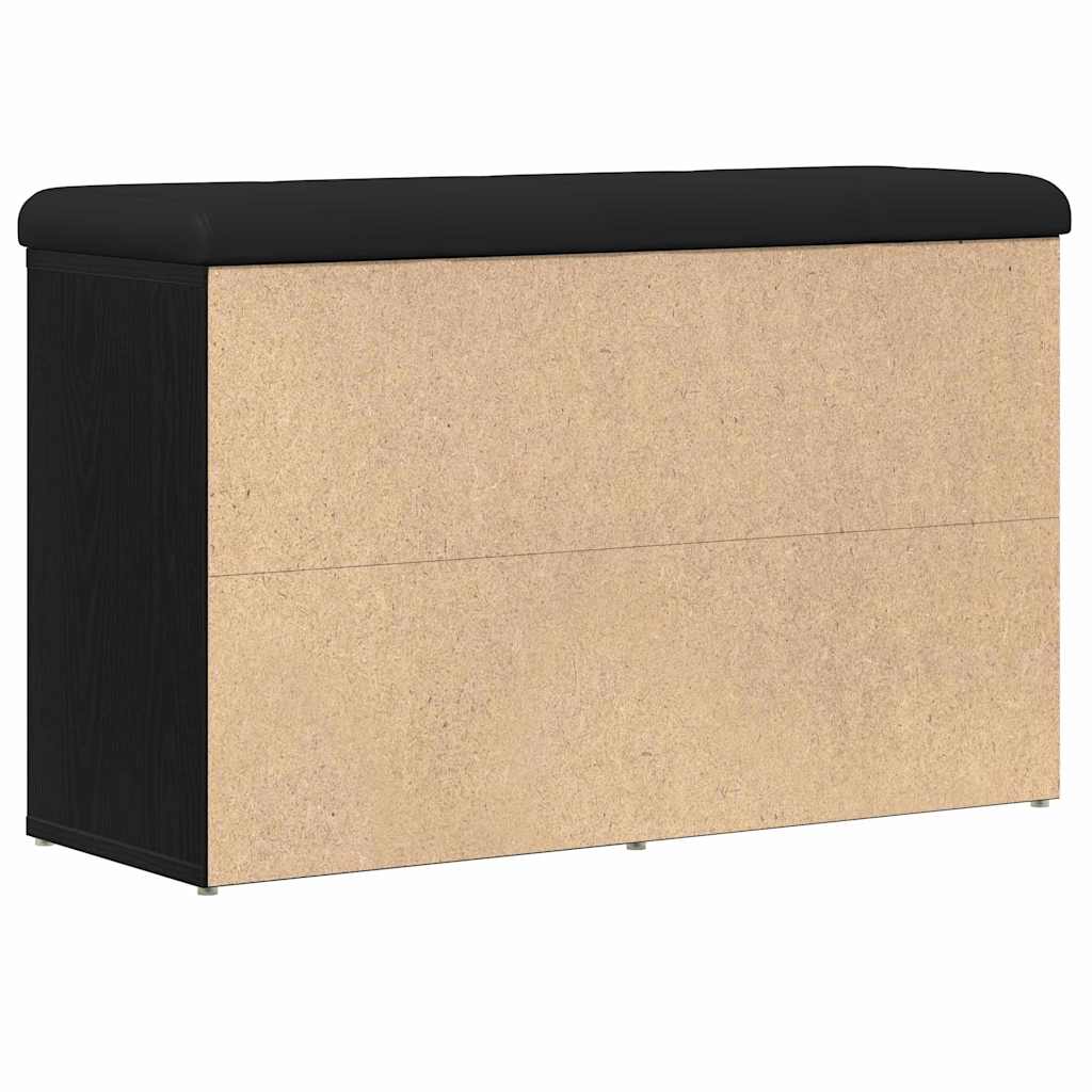 Panca per scarpe Nero 82 x 32 x 50 cm Legno multistrato | homemem39