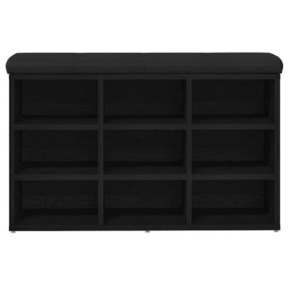 Panca per scarpe Nero 82 x 32 x 50 cm Legno multistrato | homemem39