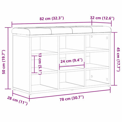 Panca per scarpe Nero 82 x 32 x 50 cm Legno multistrato