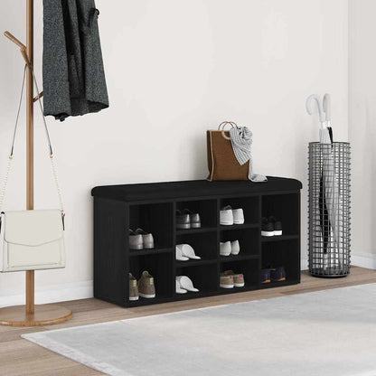 Panca per scarpe Rovere Nero 102 x 32 x 50 cm Legno multistrato | homemem39