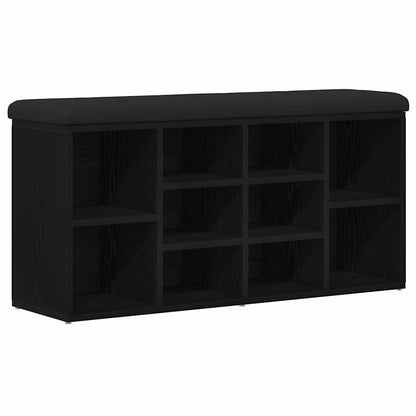 Panca per scarpe Rovere Nero 102 x 32 x 50 cm Legno multistrato | homemem39