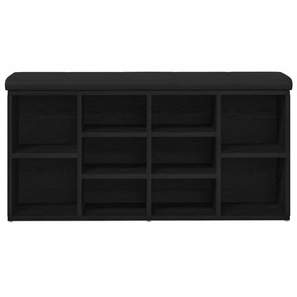 Panca per scarpe Rovere Nero 102 x 32 x 50 cm Legno multistrato | homemem39