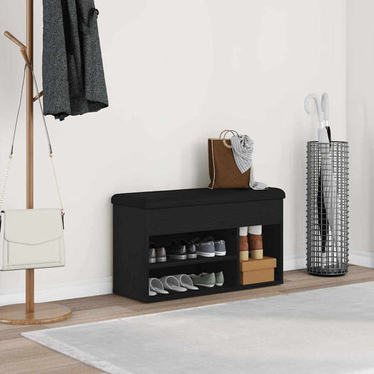 Panca per scarpe Nero 80 x 30 x 45 cm Legno ingegnerizzato