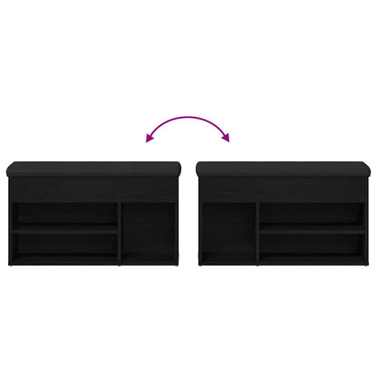Panca per scarpe Nero 80 x 30 x 45 cm Legno multistrato | homemem39