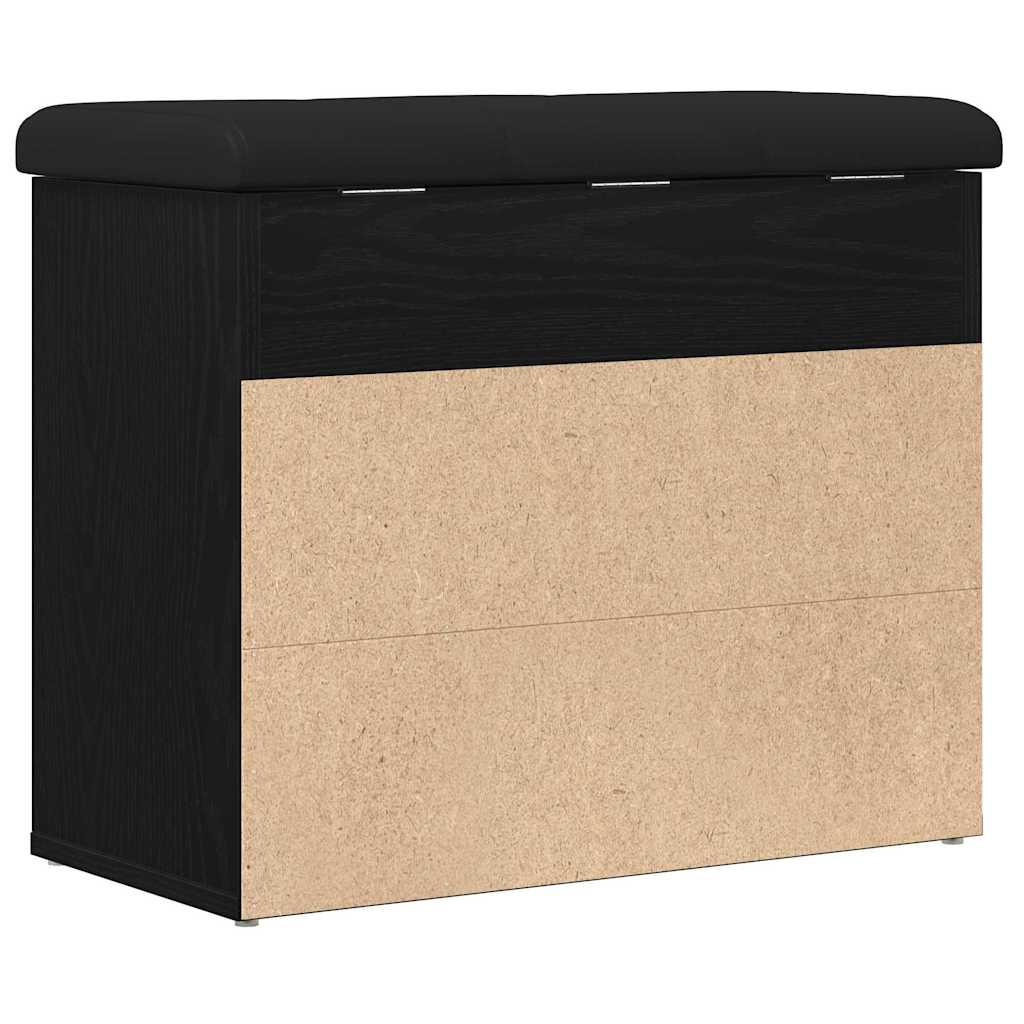 Panchina con contenitore Rovere Nero 62 x 32 x 50 cm | homemem39