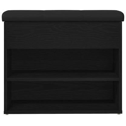 Panchina con contenitore Rovere Nero 62 x 32 x 50 cm | homemem39