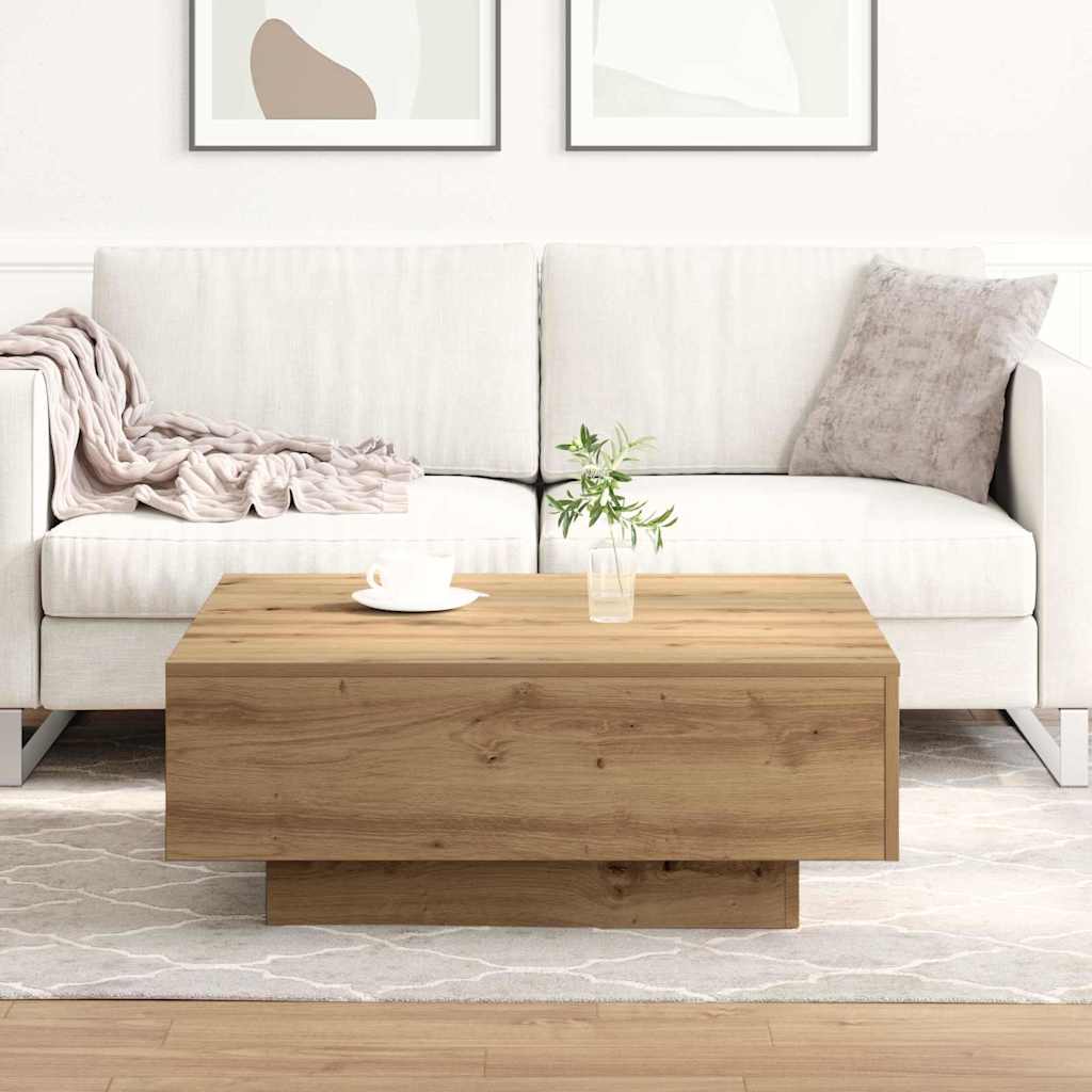 Tavolino da salotto Rovere artigianale 80 x 80 x 31 cm | homemem39