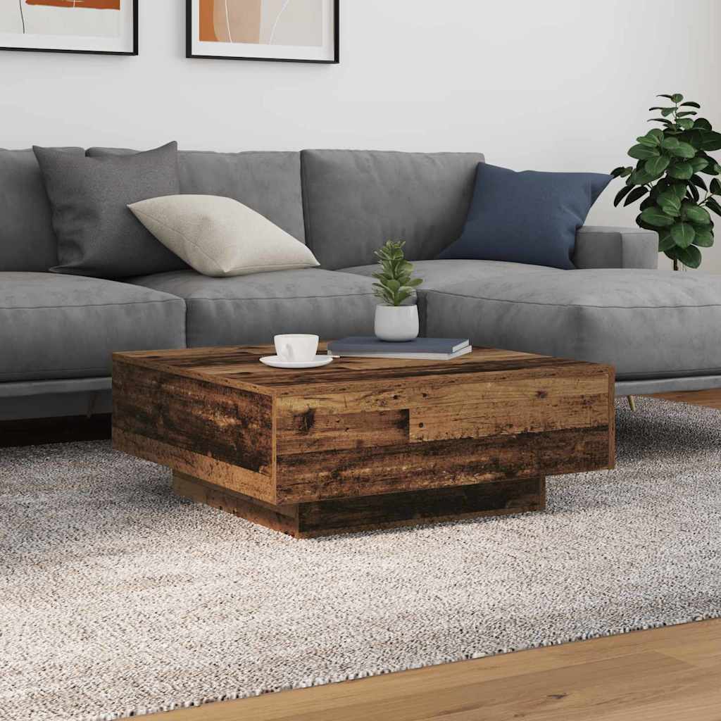 Tavolino da salotto Legno Vecchio e Blu 80 x 80 x 31 cm | homemem39