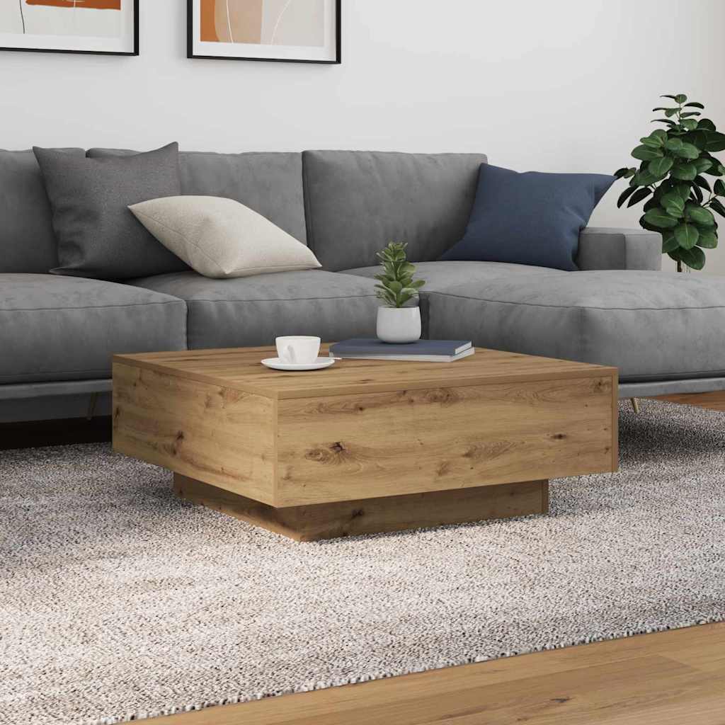 Tavolino da salotto Rovere artigianale 80 x 80 x 31 cm | homemem39