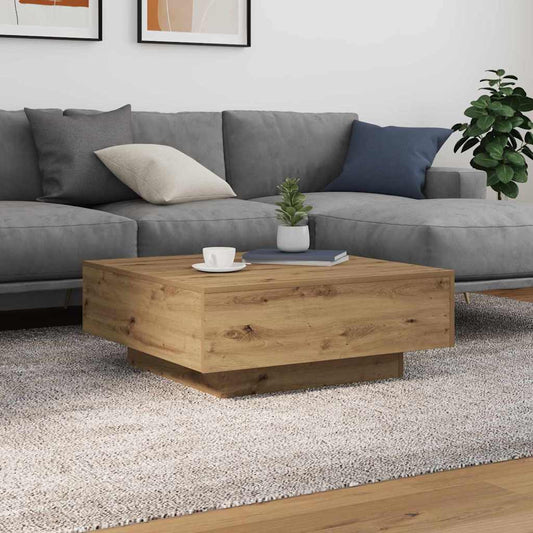 Tavolino da salotto Rovere artigianale 80 x 80 x 31 cm | homemem39