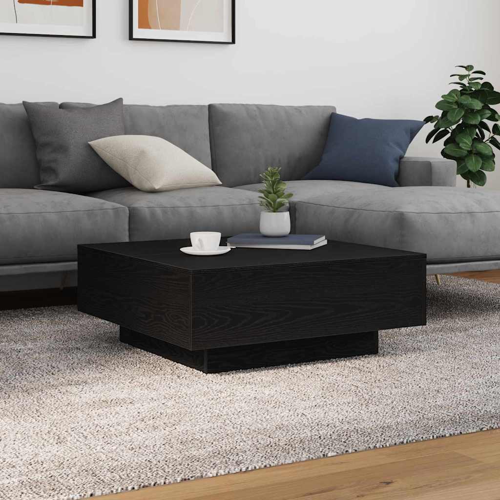Tavolino da salotto Rovere Nero 80 x 80 x 31 cm | homemem39