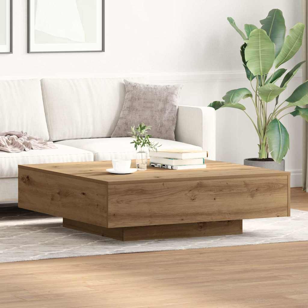Tavolino da salotto Rovere artigianale 100 x 100 x 31 cm | homemem39